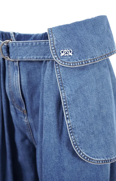 Draped Jeans in Denim — снимка 2