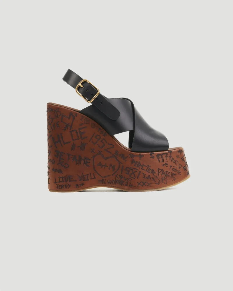 Maxime Wedge Sandal in Black