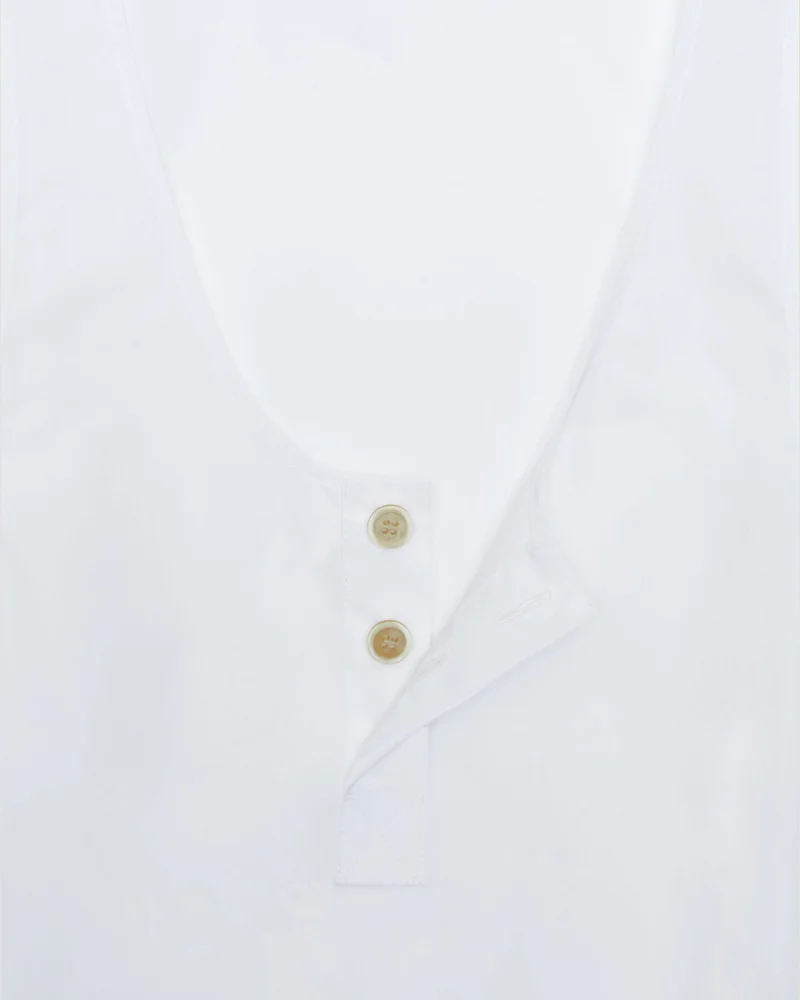 Henley Tank in Cotton Poplin — снимка 2