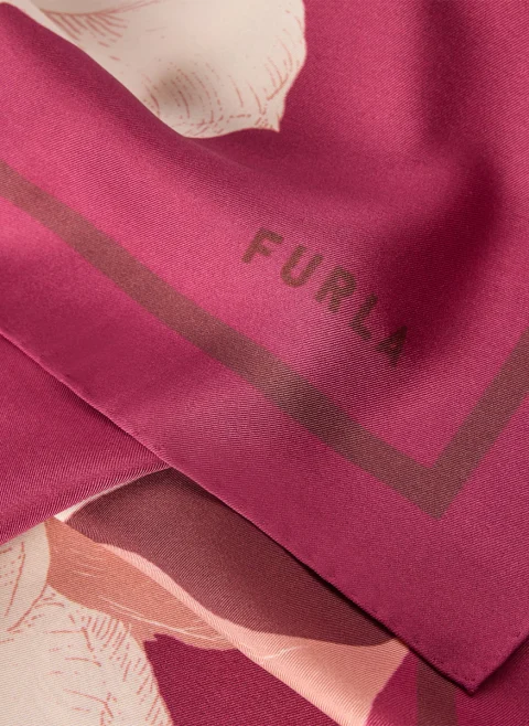 Копринен шал Furla Tortona Muddy Gray Rododendro — снимка 3