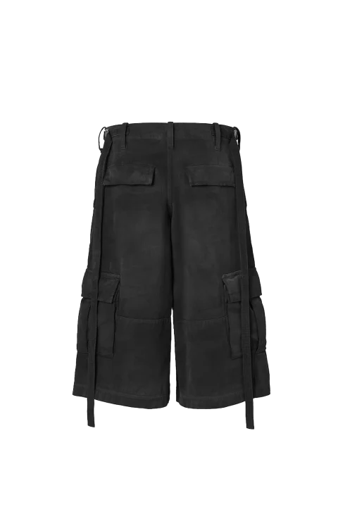 Doppio Punto Cotton Bermuda Shorts in Black — снимка 2