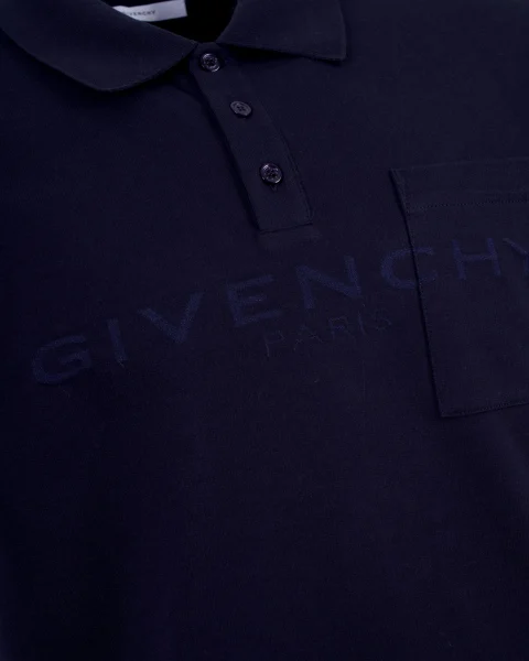 Polo Shirt with Givenchy Paris Jacquard in Navy — снимка 2
