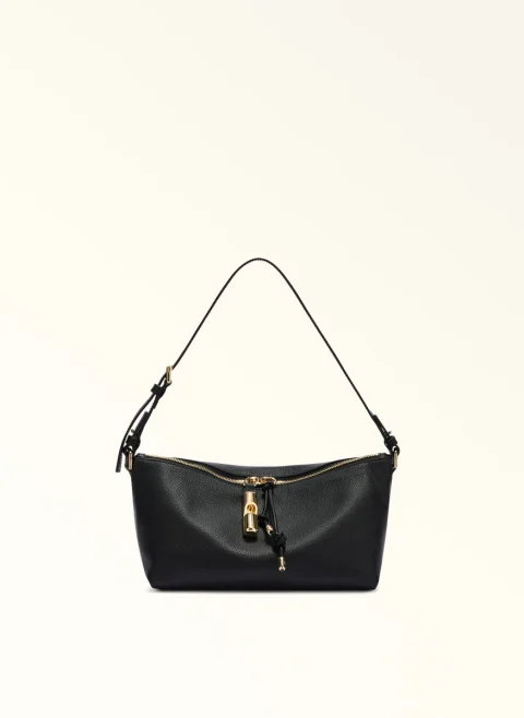 Мини кожена чанта Furla Debby Nero