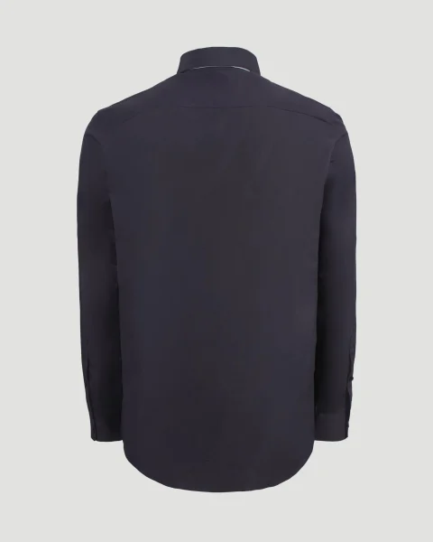 Classic Cotton Shirt in Indigo — снимка 2