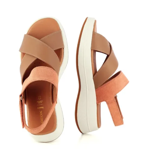 Дамски Сандали На Платформа GEOX – D650VC D SPHERICA ECUB PEACH/BEIGE — снимка 5