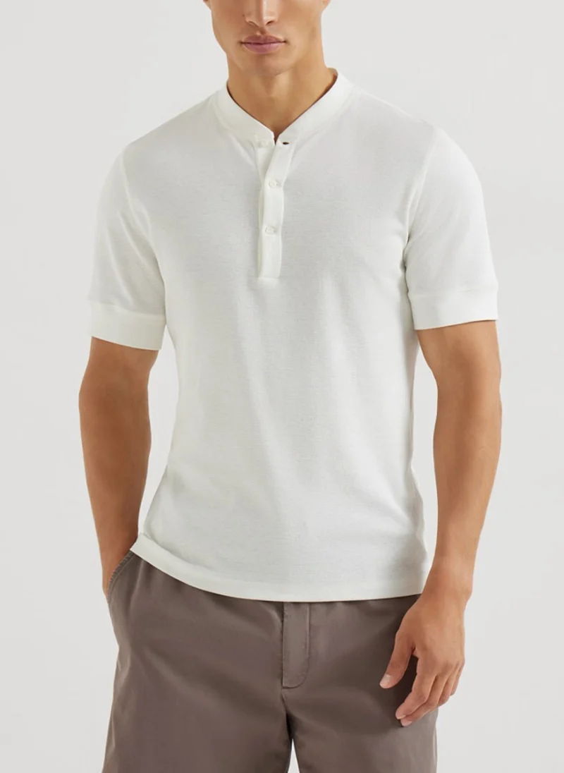 Тишърт с копчета Brunello Cucinelli