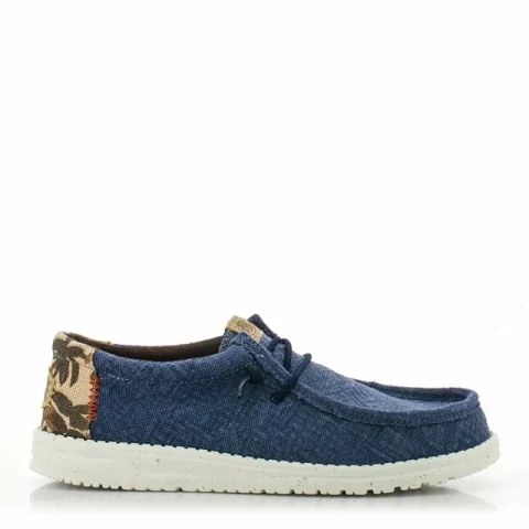 Мъжки Ежедневни HEY DUDE – 43087-4UJ WALLY PALM NAVY/RED