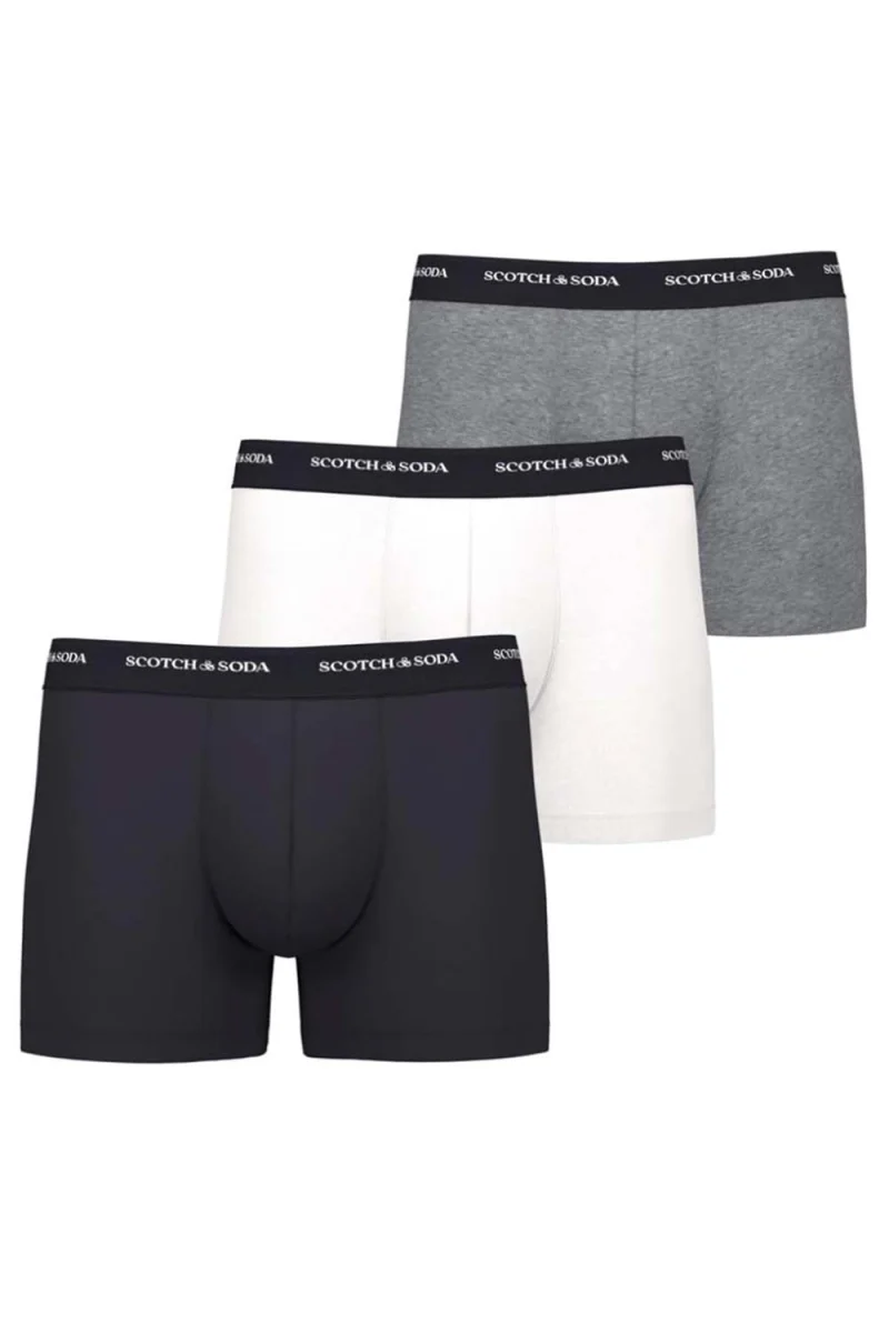Бельо (Pack of 3) Stacked Logo Boxer 701222707 SCU005.6 white/black/grey