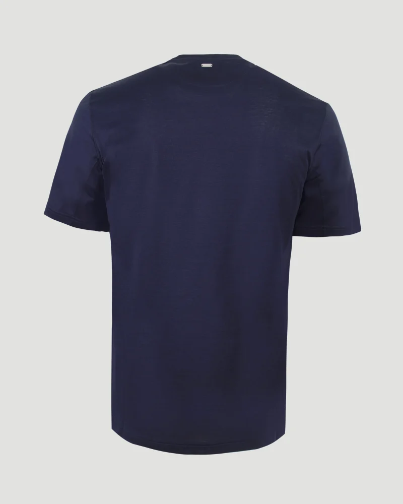 Cotton T-Shirt in Dark Blue — снимка 3