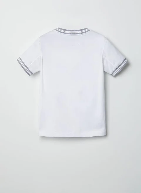 Тишърт с раиран мотив Brunello Cucinelli Kids 12
