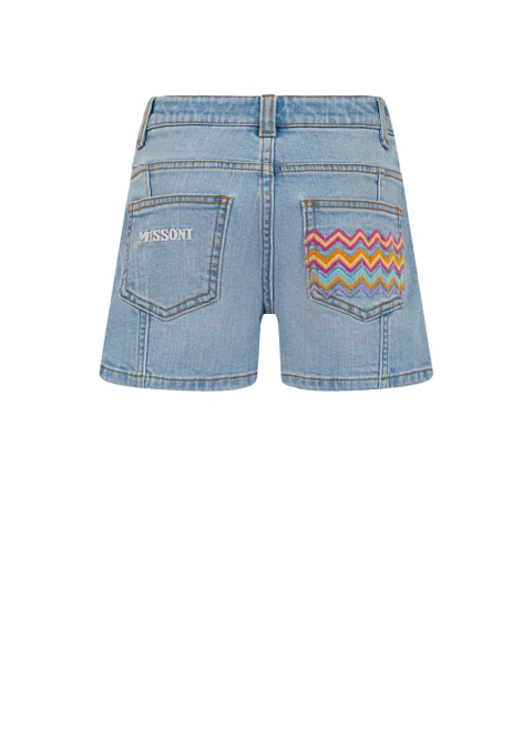 Къс панталон от деним Missoni Kids — снимка 3