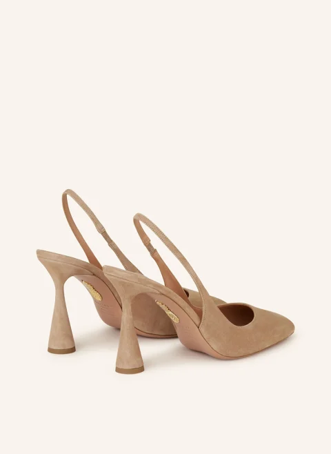 Обувки на ток от велур 'Amore' Aquazzura — снимка 3