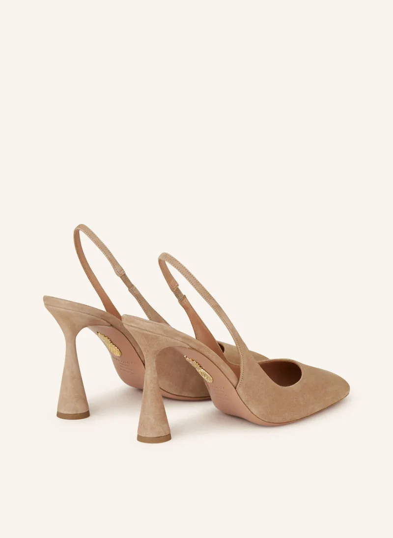 Обувки на ток от велур 'Amore' Aquazzura — снимка 3