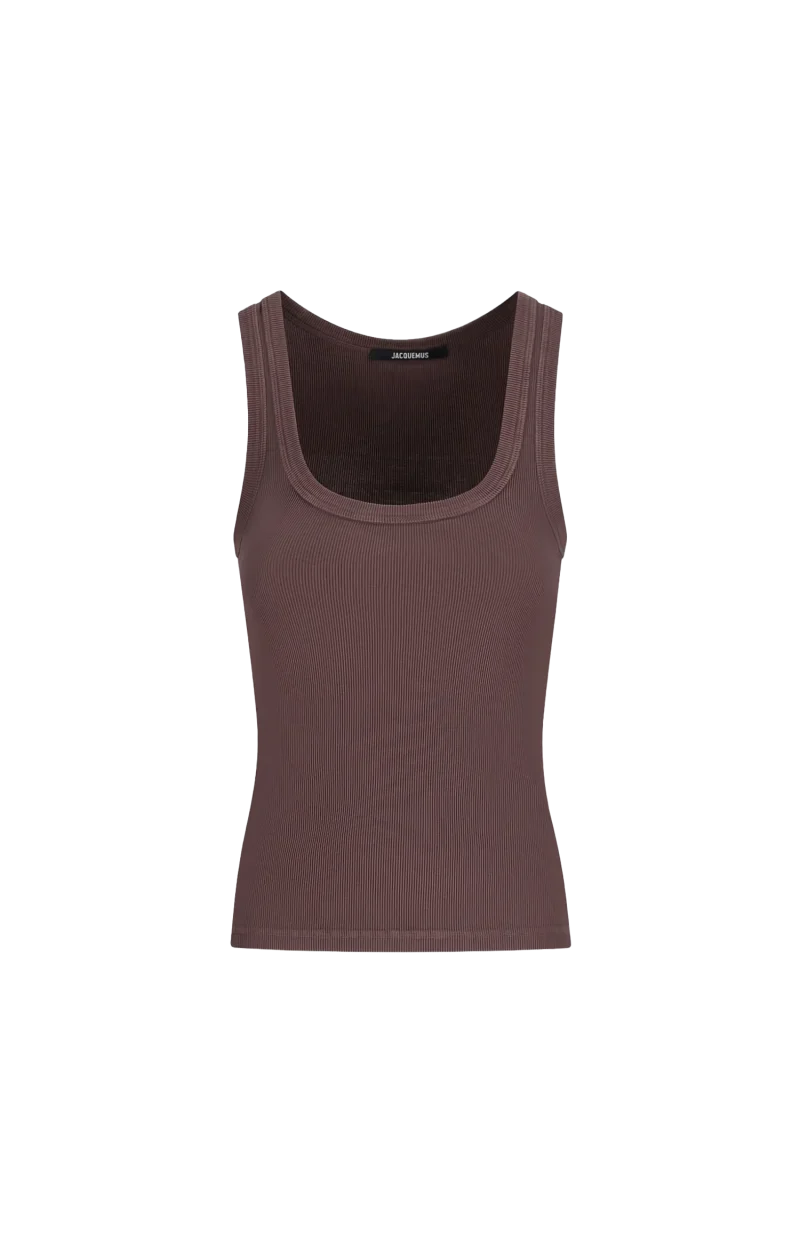 Le Gros Grain Tank Top in Brown