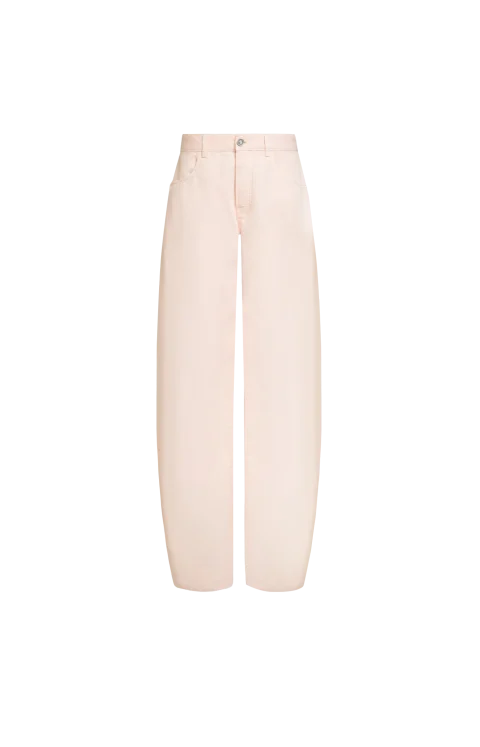 Round Denim Pants in Pink