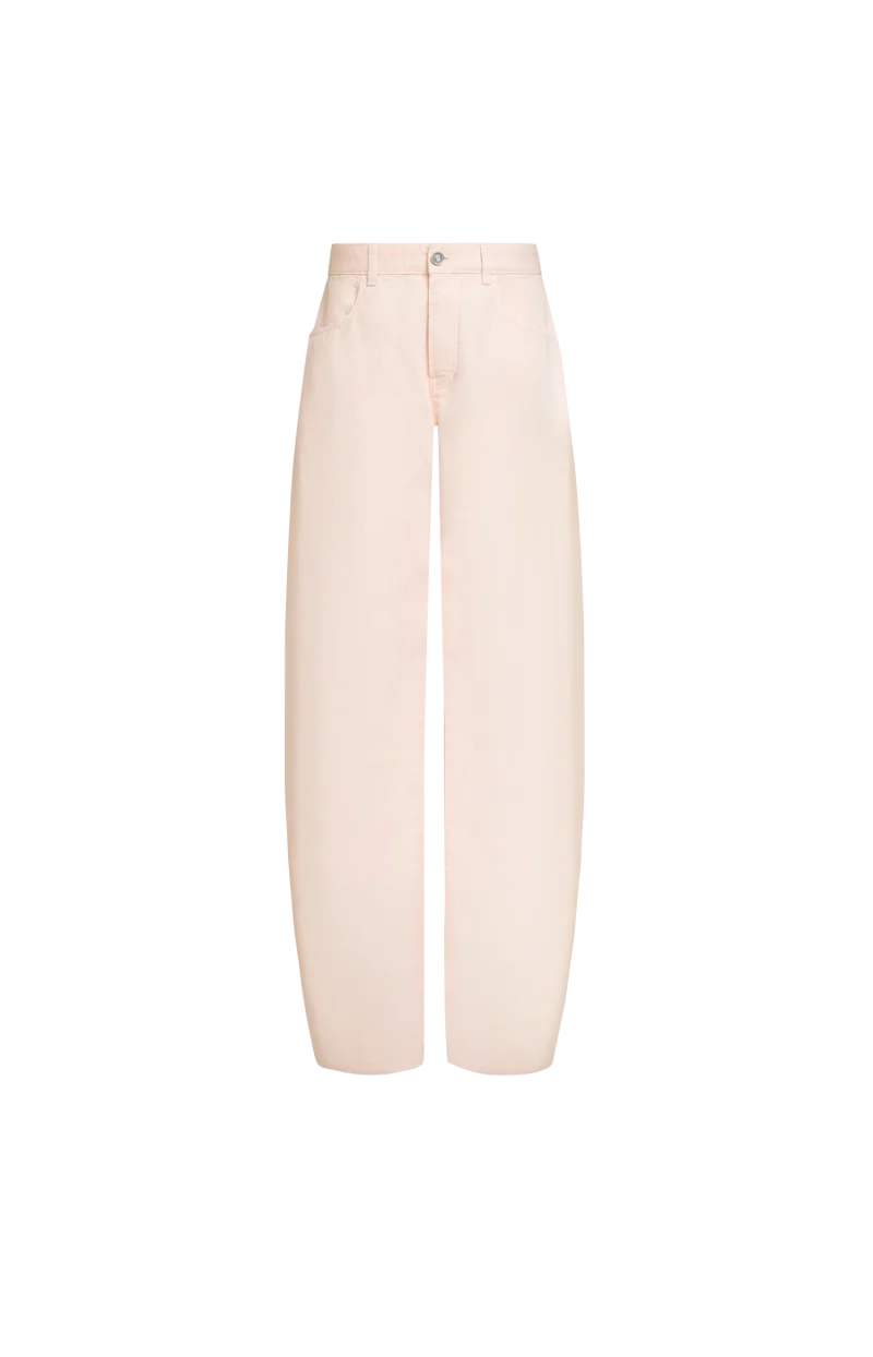 Round Denim Pants in Pink