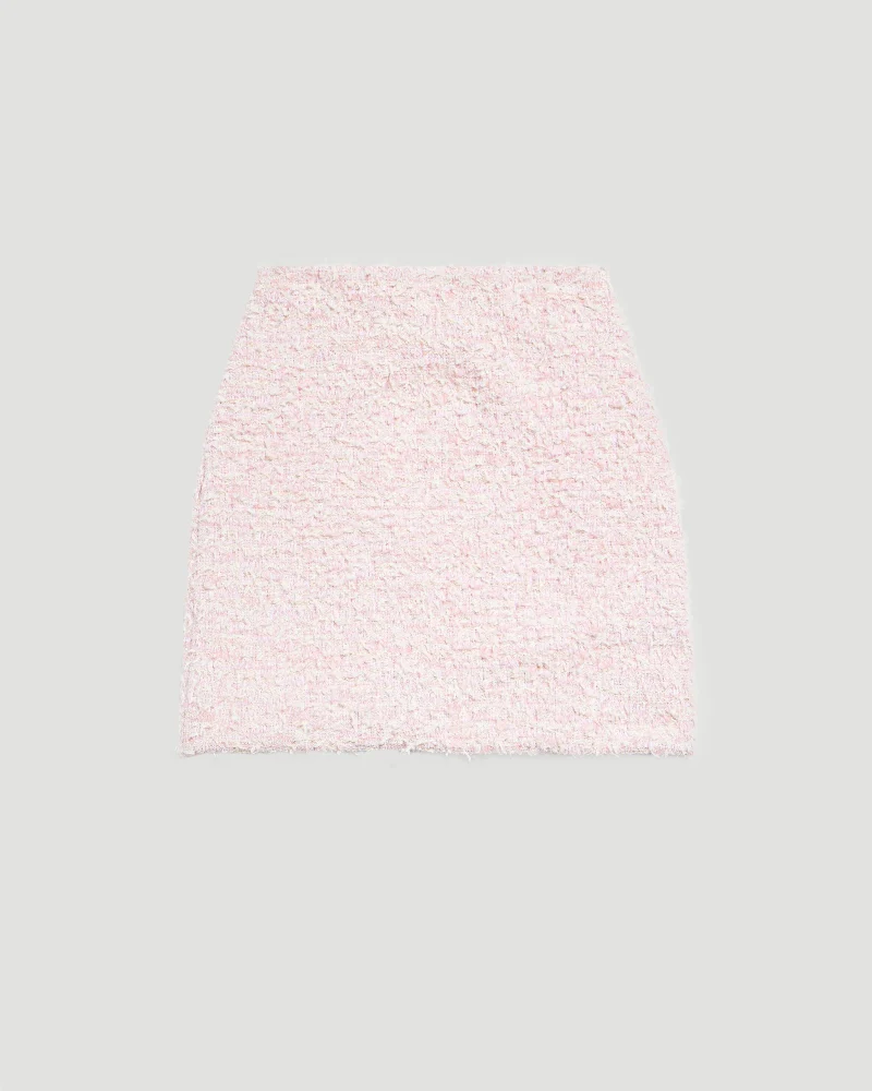 Tweed Mini Skirt in Pink