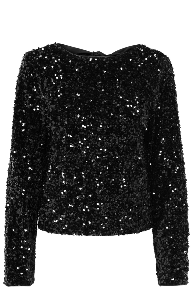Top Onlconfidence L/S Sequin Bow Jrs 15360166 C-N10 black
