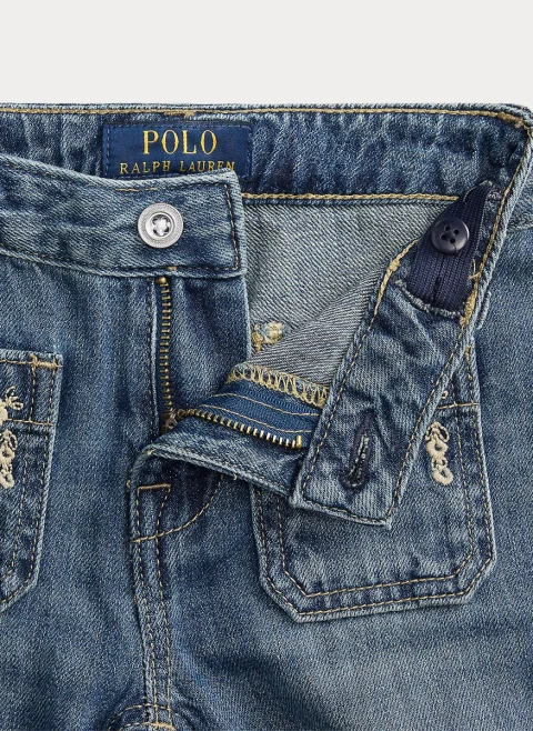 Разкроен деним с бродерия Ralph Lauren Kids 2-6 — снимка 6