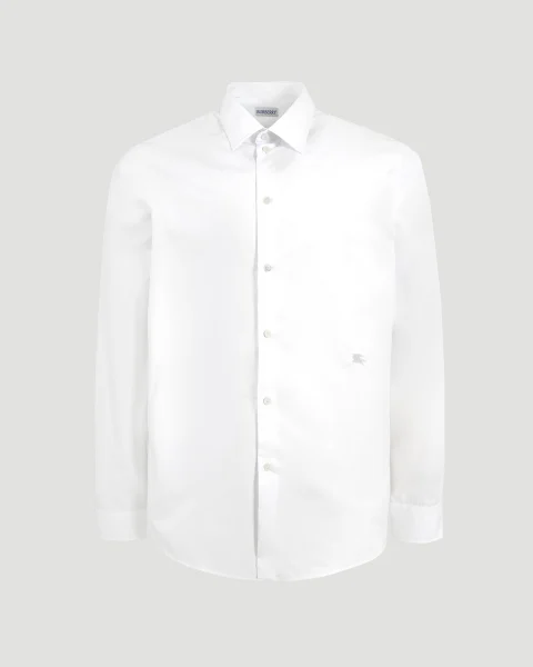 Slim Fit Cotton Shirt in White