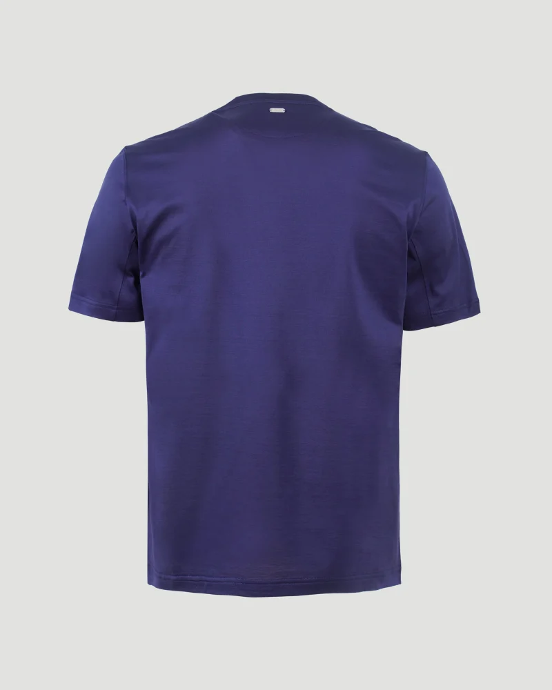 Cotton T-Shirt in Dark Blue — снимка 2