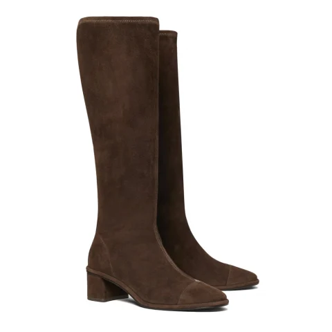 Дамски кафяви ботуши Cap - Toe TORY BURCH — снимка 6