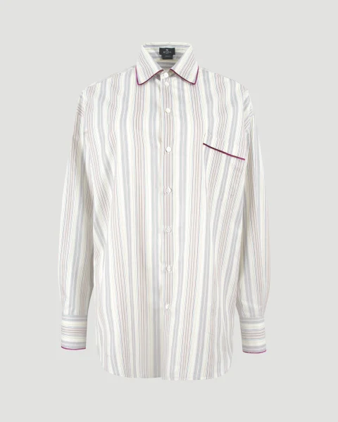 Striped Cotton Shirt in Multicolour