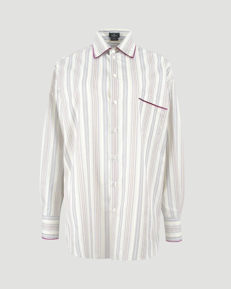 Striped Cotton Shirt in Multicolour
