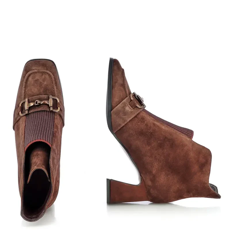 Дамски Боти На Ток CARLO FABIANI – 111609 BROWN SUEDE — снимка 5