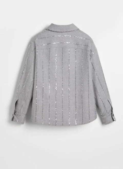 Раирана риза от фина вълна с пайети Brunello Cucinelli Kids 6 — снимка 2