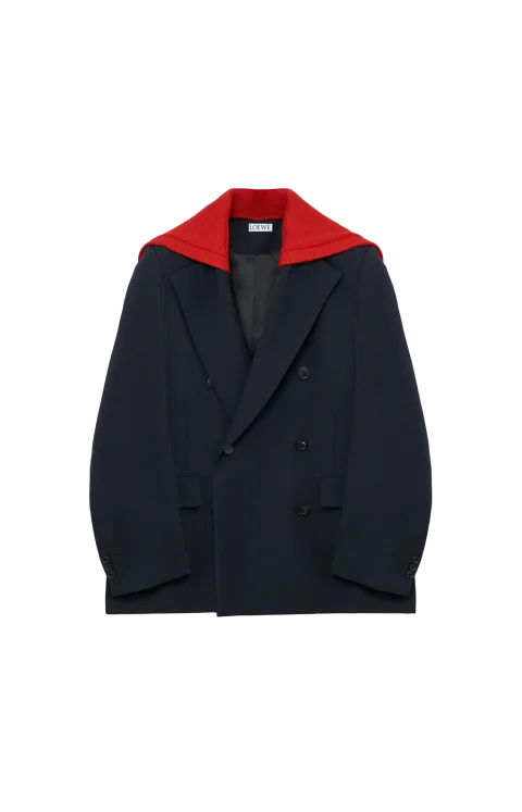 Wool Jacket in Navy Blue