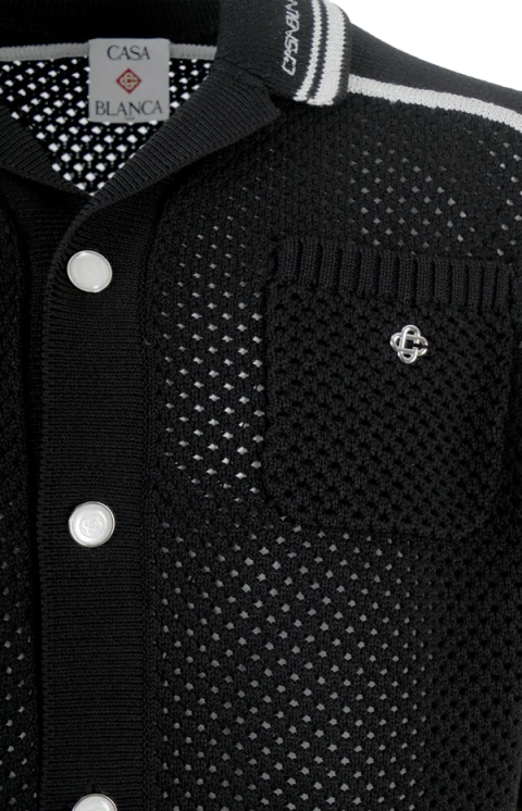 Black Short Sleeve Mesh Shirt — снимка 3