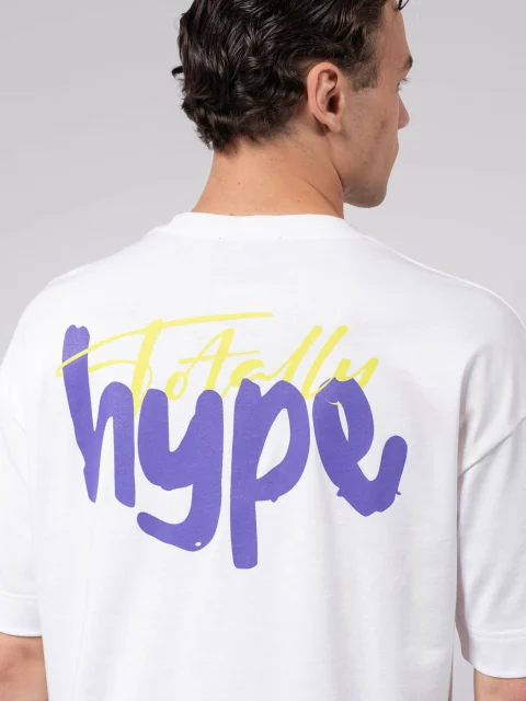 Бяла овърсайз тениска TOTALLY x hype — снимка 8