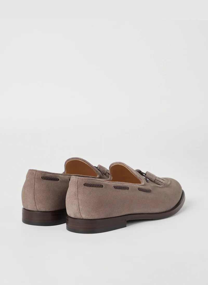 Велурени мокасини с пискюли Brunello Cucinelli — снимка 3