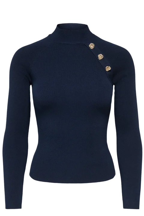 Плетено Onlmaisie Button Highneck 15378491 19-3923 TCX navy blazer