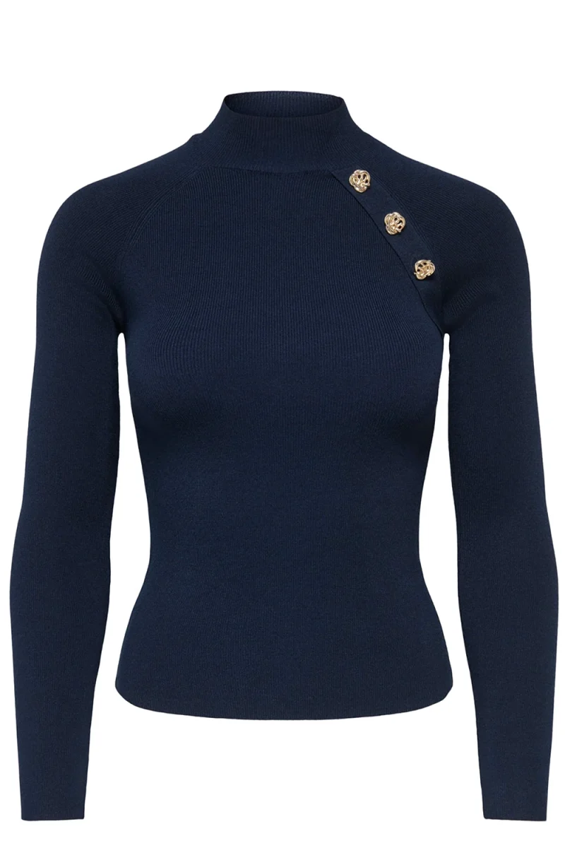 Плетено Onlmaisie Button Highneck 15378491 19-3923 TCX navy blazer