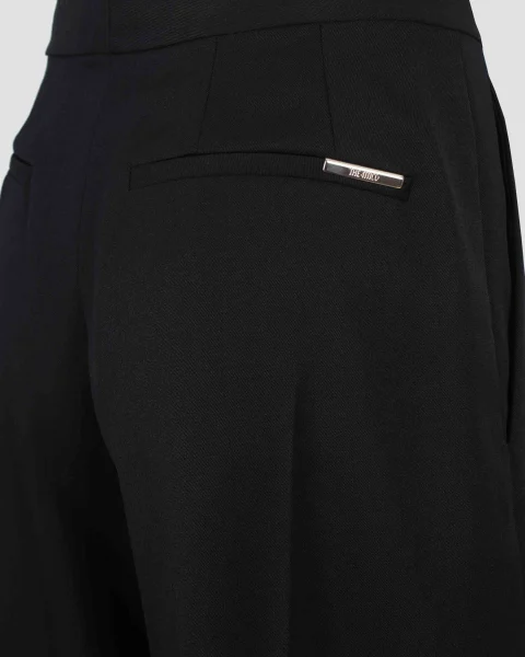 Wide-Leg Black Long Pants in Wool — снимка 2