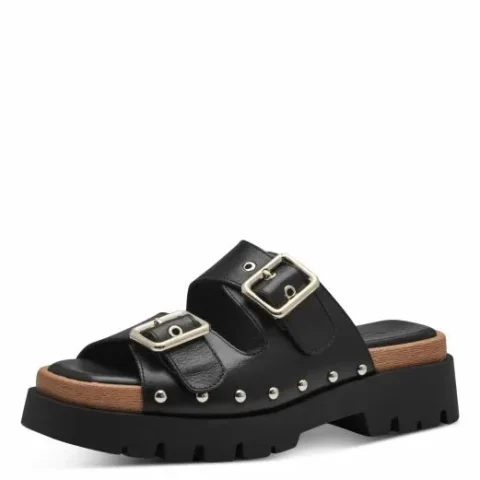 Дамски Равни Чехли TAMARIS – 1-27224-42-001 BLACK — снимка 3