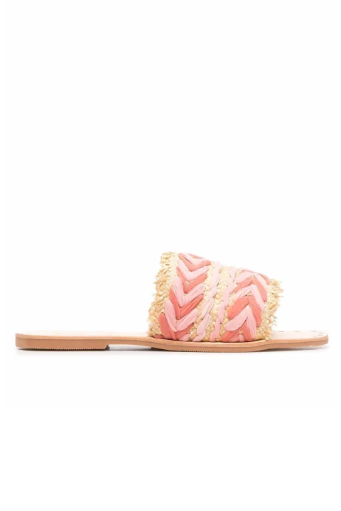 Sandals Rose Pattern Raffia & Chiffon; Yucatán S 8.3 Y0 rose pattern