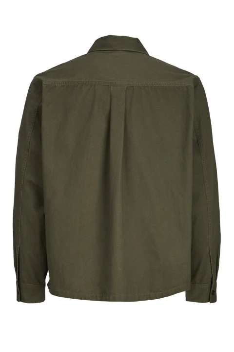 Риза Jcofusion Badge Overshirt 12300937 19-0414 TCX forest night — снимка 2