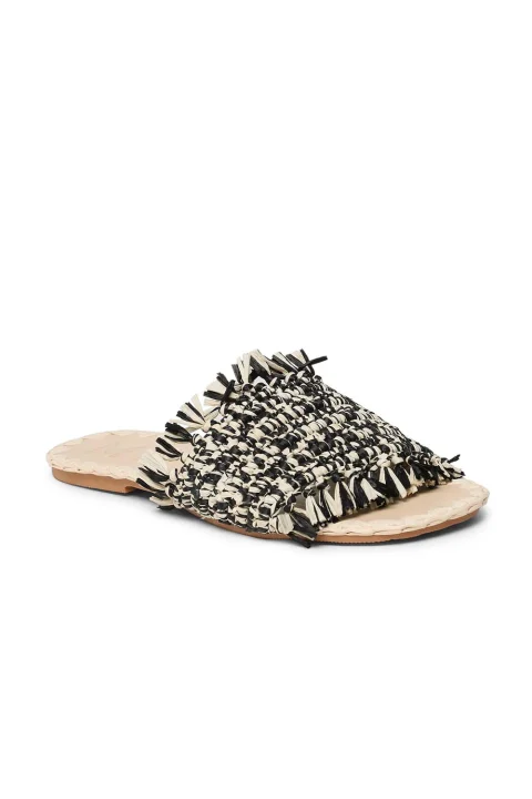 Сандали Jute Black Natural Mélange Fringed Knots Raffia; Yucatán V 2.4 Y0 black — снимка 2