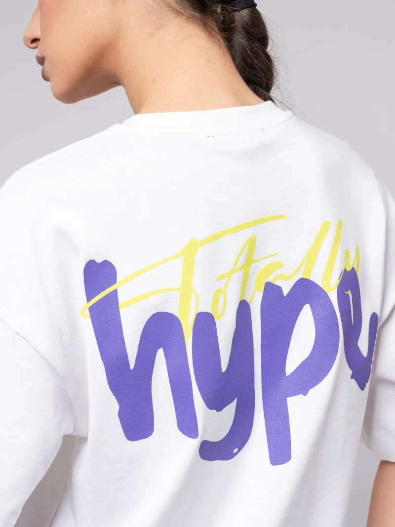 Бяла овърсайз тениска TOTALLY x hype — снимка 6