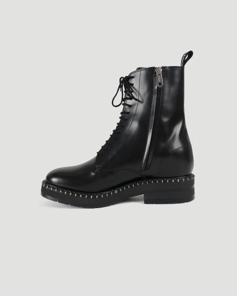 Noua Brushed Leather Lace-Up Ankle Boots — снимка 2