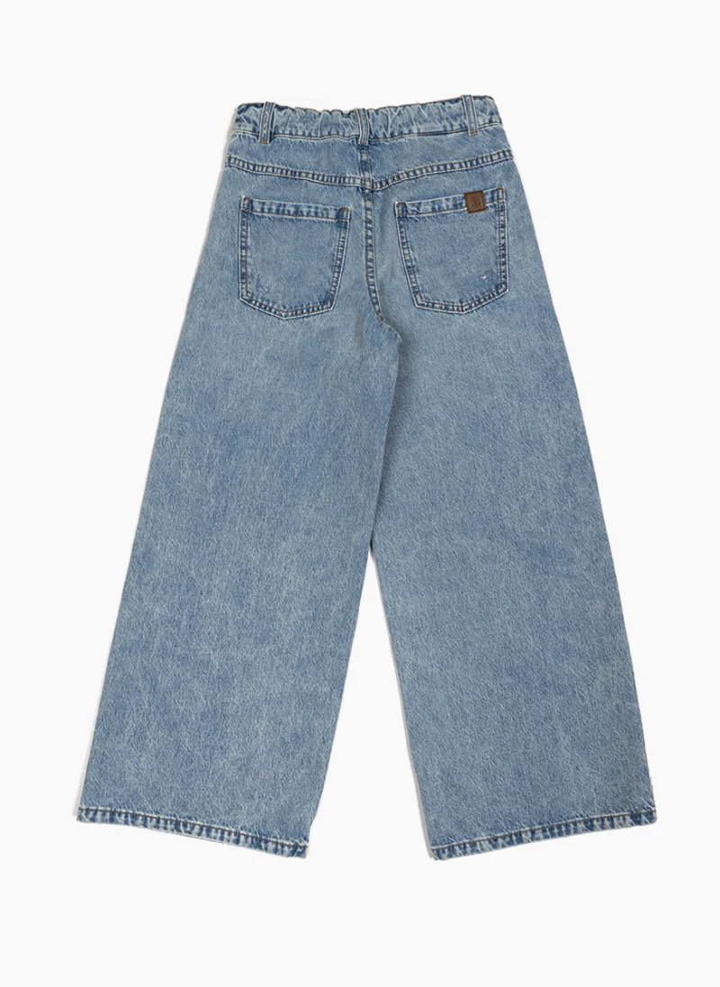 Деним с износен ефект Brunello Cucinelli Kids 10 — снимка 3