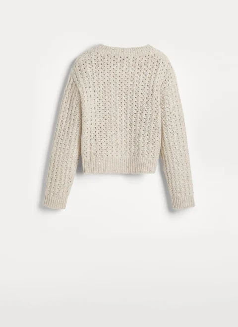 Пуловер с апликирани пайети Brunello Cucinelli Kids 8-10 — снимка 2