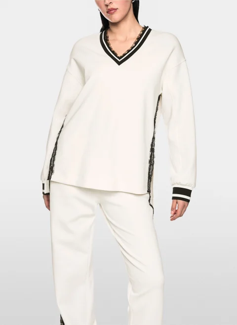 Суитшърт с дантела Marc Cain Sports