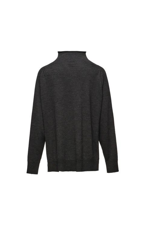 Knot Detail Wool Sweater in Grey — снимка 2