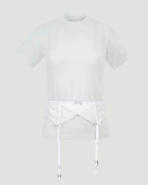 Lingerie T-Shirt in Dirty White