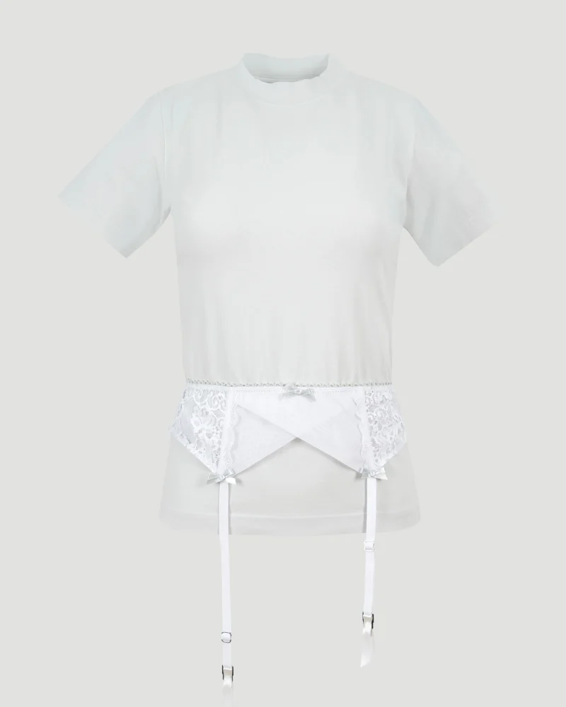 Lingerie T-Shirt in Dirty White