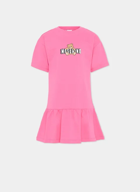Рокля с принт `Teddy` Moschino Kids